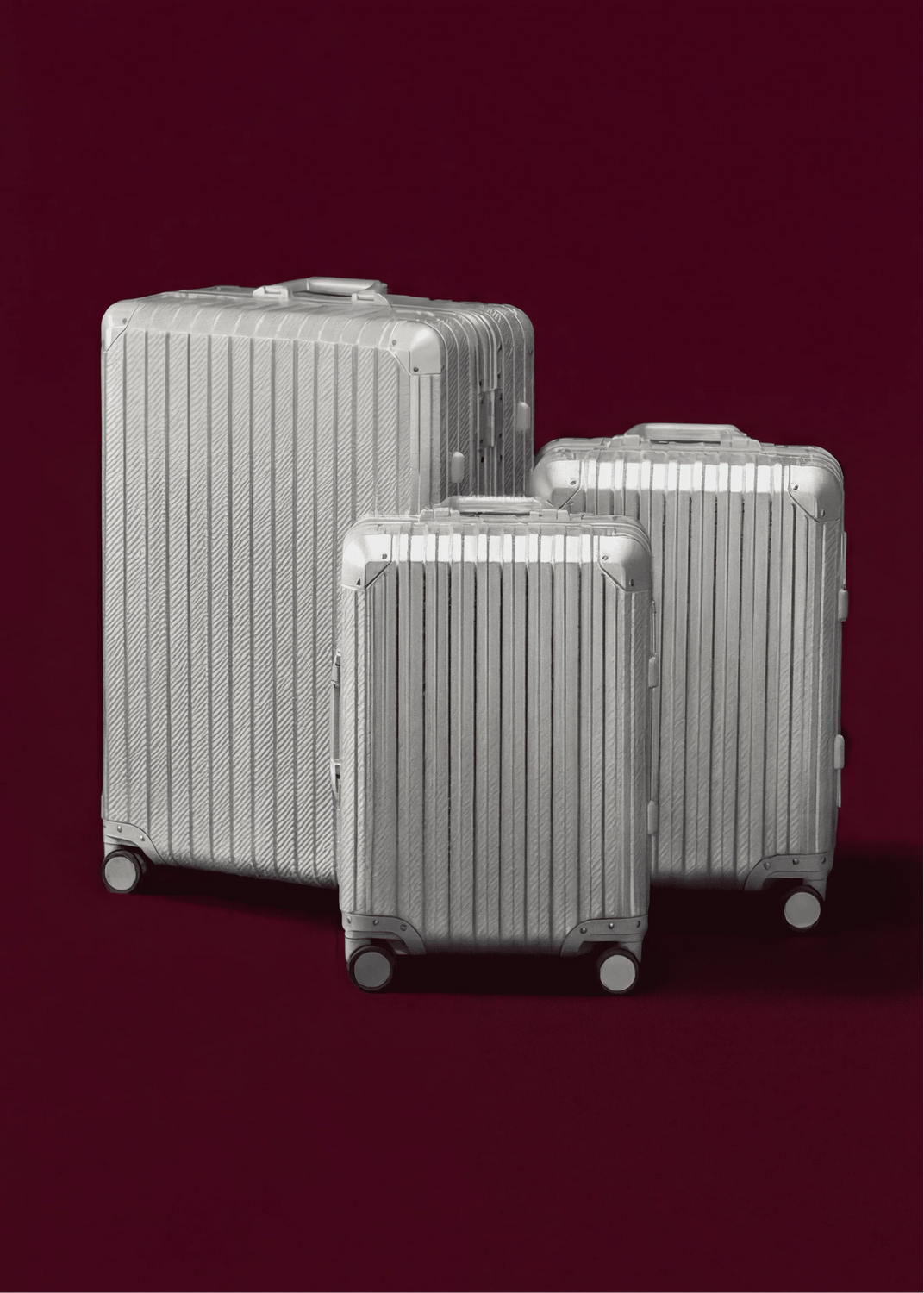 PR Aluminum Suitcases Silver Home